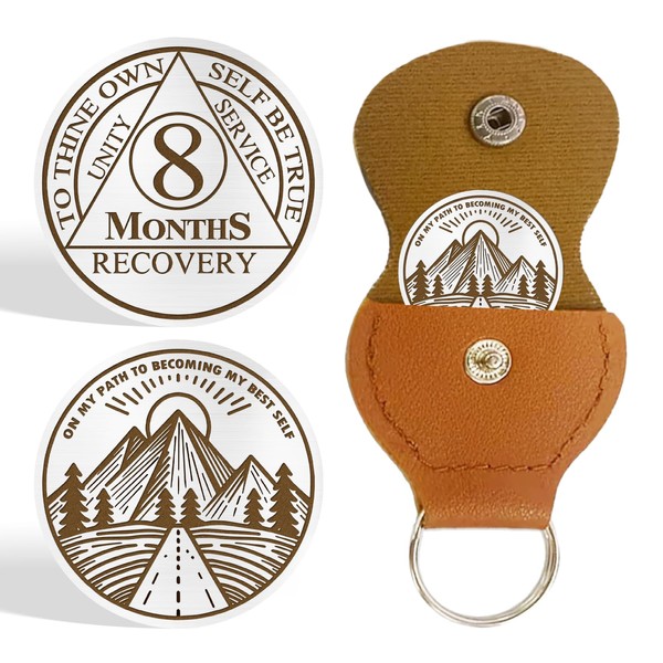 IELCJJ 8 Months Triplate Sobriety Coin - Sobriety Chip -