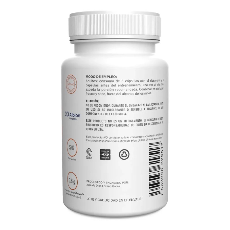 Creatina Magnapower Quelada 180 Cap-600 Mg| Vizana Nutrition