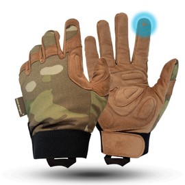 EMERSONGEARS Men's Full Finger Sports Gloves Outdoor Anti-slip Touch Screen Gloves Abrasion-resistant Breathable Protective Biking Gloves Mountaineering Hiking Travel Accessories (M)