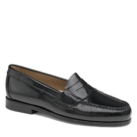 Johnston & Murphy Men's Hayes Penny Loafer Dress Casual Shoe, Black Polished Full Grain, 10.5