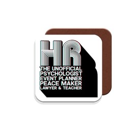 Coaster Gift for Human Resources Personnel - HR The Unofficial Psychologist Event Planner Peace Maker Lawyer & Teacher - Giftset - Made by MUGGZ in The UK