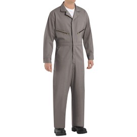 Red Kap Men's Zip-Front Cotton Coverall, Grey, 36