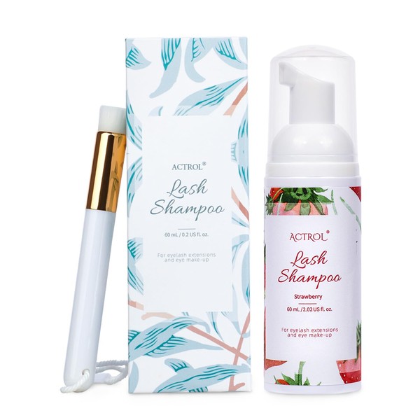 Eyelash Extension Cleanser 60ML Natural Lash Extension Shampoo Strawberry Professional