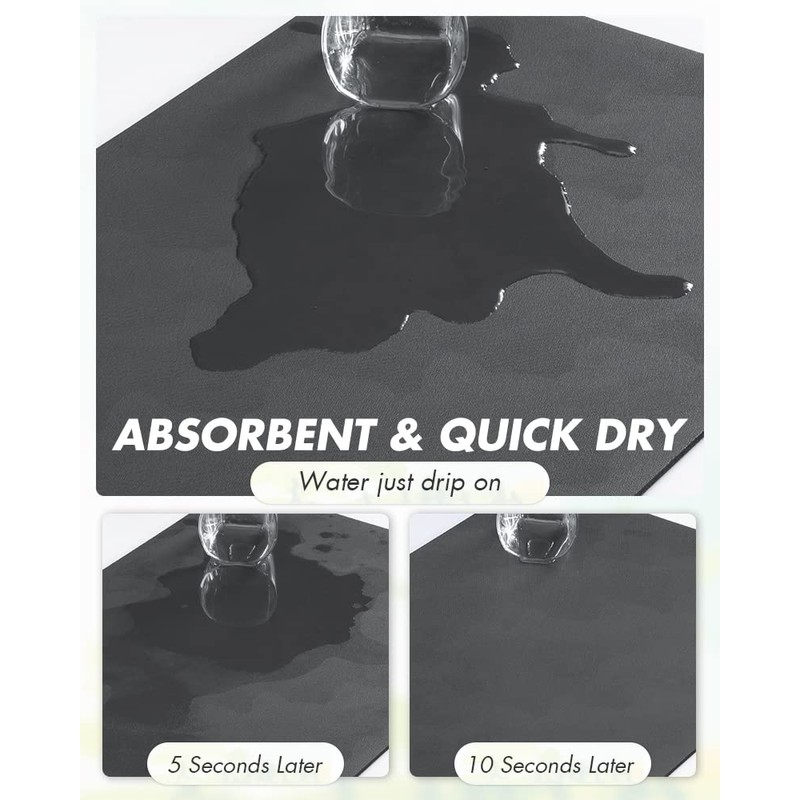 AMOAMI-Coffee Mat Hide Stain Rubber Backed Absorbent Dish Drying Mat