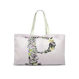 Le Jardin du Lin Printed Shopping Bag, Reusable Bag, Foldable, Fabric Bag with Two Long Handles, Size: 50 x 40 cm