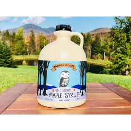 Barred Woods Maple 1/2 Gallon 100% Pure Organic Vermont Maple Syrup - Grade A Amber