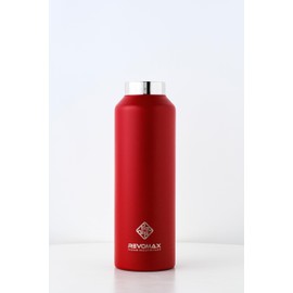 REVOMAX Carbonated Vacuum Insulated Bottle, No Cap, 20 oz, 19.2 fl oz (592 ml), 18 Hours Hot & Cold for 36 Hours (Fire Red)