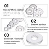 cSeao M5 Fender Washer, M5 Flat Washers Silver, 5mm I.D