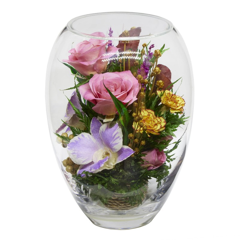 Luxury Orchid Arrangement | Preserved Orchids in Glass Vase |