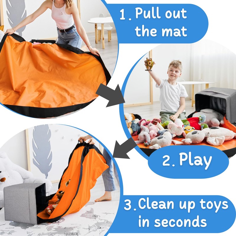 XL Toy Storage Organizer & Play Mat - Storage Bag/Box