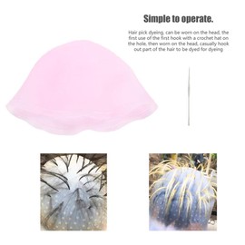 Peluquería Gel de silicona Tinte para el cabello Tinte para el cabello Gorra para resaltar Herramientas para el peinado del cabello con gancho, glaseado para colorear Gorro(rosa)