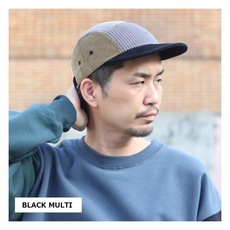 regnuu Corduroy Cap, Men's Hat, Work Cap, Orange Multi (MULTI2)