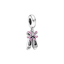 Charm de plata 925, Abalorio, Dije colgante, Colgante de ballet, Accesorios de joyeria