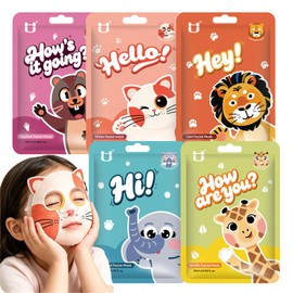 Face Masks Skincare, 5pcs Kids Face Masks sheet face mask Moisturizing And Smoothing Face Mask Gift Set Improve Dullness & Brighten- Face Masks Gifts For Kids Teenage Girls