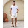 PLEPAN Mens 5 Inch Linen Shorts - Casual Elastic Waist