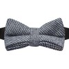 King & Priory Grey/Blue Micro Dogtooth Bow Tie