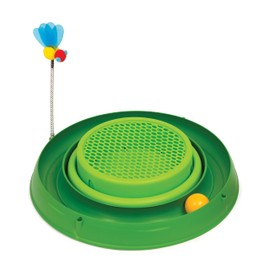 Catit Play Circuit Ball Cat Toy with Scratch Pad Catnip Toy, Green, 43002