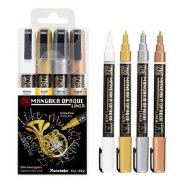Kuretake ZIG Cartoonist MANGAKA OPAQUE LINER 4 color set, CNMOL/4V