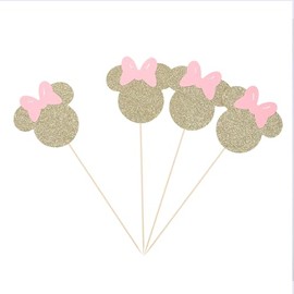 Minnie Inspired Centerpiece Sticks for Baby Shower Girl Boy First Birthday Party Decorations Pack of 8