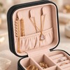 Portable Jewelry Case, PU Leather Travel Box, Earring and Ring