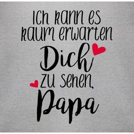 Shirtracer - Baby Bodysuit Boy Girl - Gift for Father's Day - Ich kann es kaum erwarten dich zu sehen, Papa - Black, 3 mottled grey