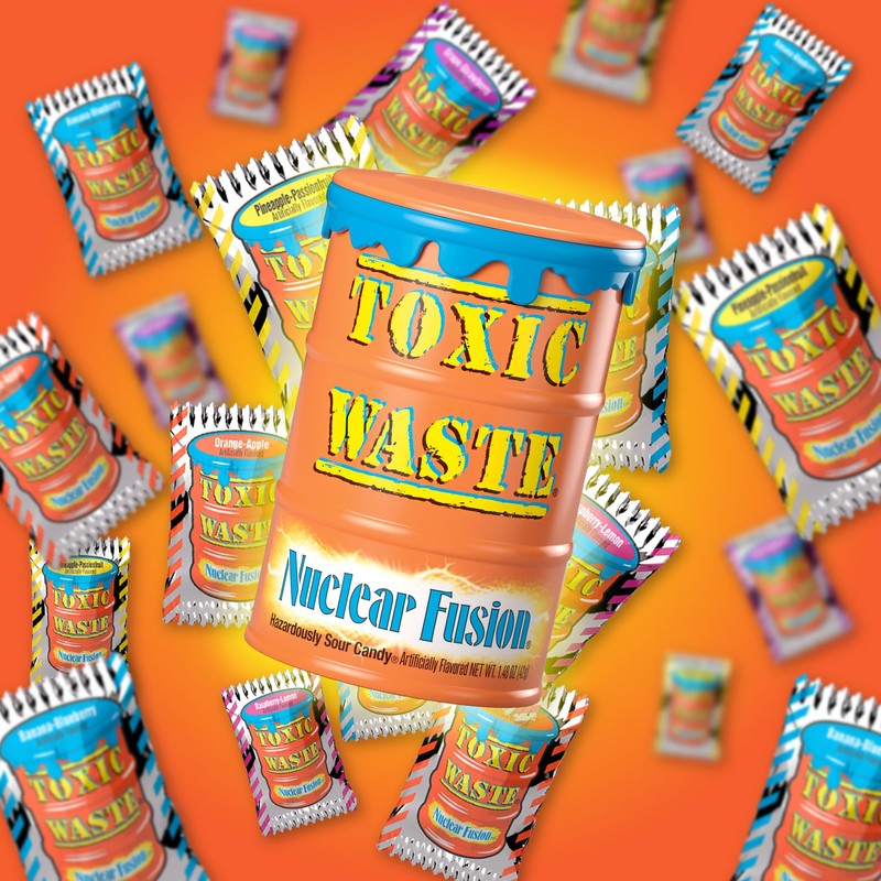 TOXIC WASTE - Nuclear Fusion Hazardously Sour Candy - Raspberry-Lemon,