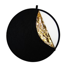 DynaSun WOS2001 Faltreflektor 5in1 80cm Zusammenfaltbarer Reflektor in 5 Farben: Golden, Perleweiß, Silbern, Schwarz und Softdiffusor