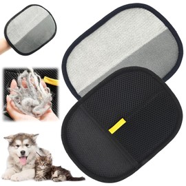 Yizemay 2Pcs Double Sided Pet Grooming Gloves, Dog Washing Gloves, Cat Grooming Glove, Static Removal Gloves Pet Hair, Versatile Grooming Gloves for Washing, Deshedding