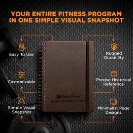 SaltWrap Daily Fitness Planner - Gym Workout Training Log, Weightlifting Exercise Journal, and Food/Diet Tracker - Daily and Weekly Pages, Goal Tracking, Spiral-Bound, 7 x 10 inches