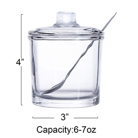 123Arts Glass Sugar Bowl Spice Jar with Lid and Stainless Steel Spoon Spoon