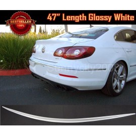 SDeelCase 47" Universal Tape on Glossy White Rear Trunk Deck Lip Spoiler Wing For Mini