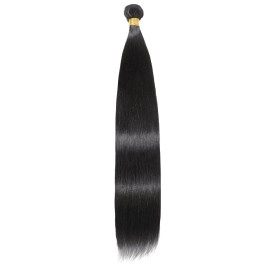 30 32 Inch Brazilian Straight Human Hair Bundles Original Raw Human Hair 1 Bundles Deals Human Hair Weaving for Extensioncolor: Natural Black, Stretched Length: 24"