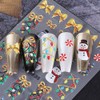 4Pcs Christmas Nail Stickers 5D Embossed Christmas Lights Xmas Tree