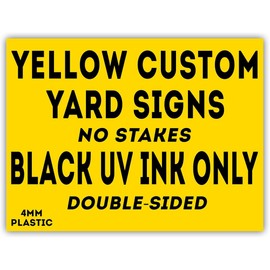 Custom Yard Signs 18x12" Yellow SmartFlute Double-Sided Printing Waterproof Light-Blocking Plastic for Business Marketing Political Campaigns Garage Sales Real Estate
