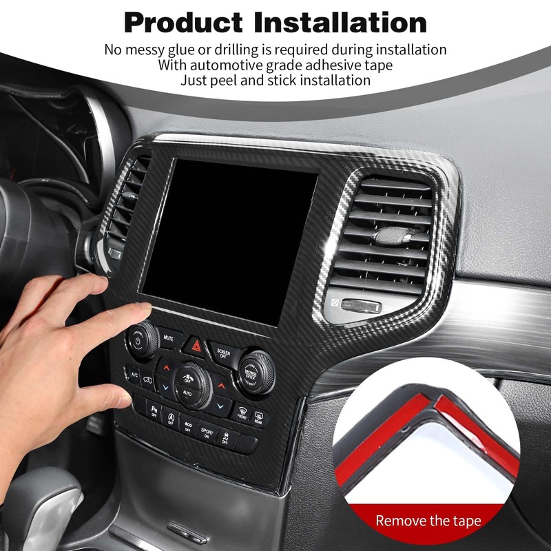 PDKLIN for Grand Cherokee Carbon Fiber Interior Trim Accessories Compatible