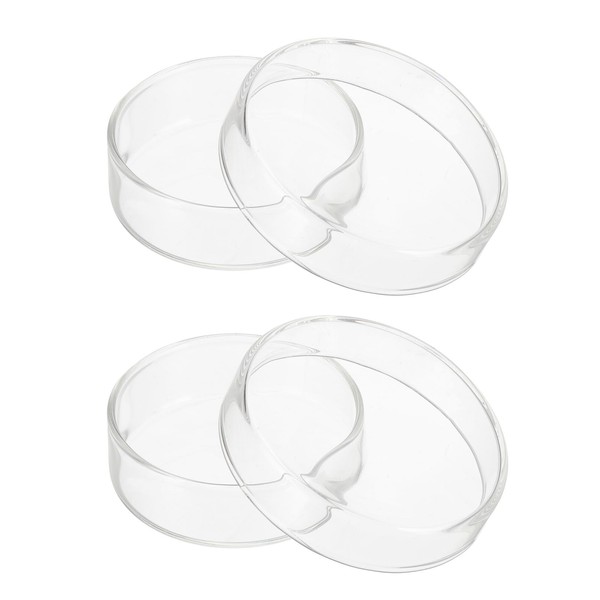 PATIKIL 60mm/2.36inch High Borosilicate Glass Petri Dishes with Lids, 2Pcs