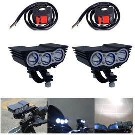 GOODKSSOP 2pcs Owl Style Super Bright 30W LED Light Handlebar Auxiliary Motorcycle Headlight Work Driving Fog Spot Lamp, Universal for Car Offroad ATV Truck Electric Vehicle Bike