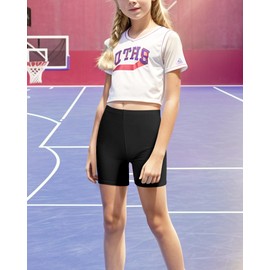 Auranso - Pantalones cortos de bicicleta para niñas, 4 unidades, Negro -, 12-14 años