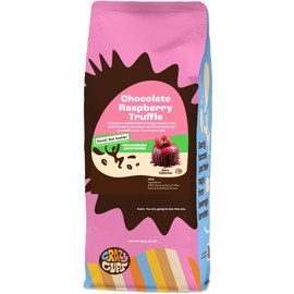 Crazy Cups Flavored Ground Decaf Chocolate Coffee, Decaffeinated Chocolate Raspberry, in 10 oz Bag, For Brewing Flavored Hot or Iced Coffee