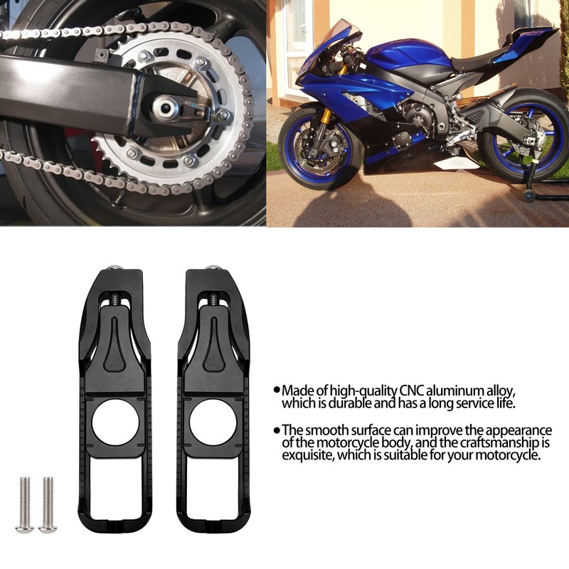 Pair Motorcycle Left Right Chain Adjusters Tensioners Replacement for Yamaha
