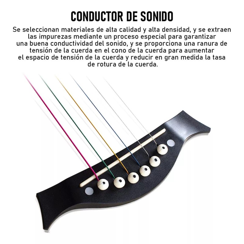 Deecsevn Guitarra criolla clásica Deecsevn 6 38in para diestros Color