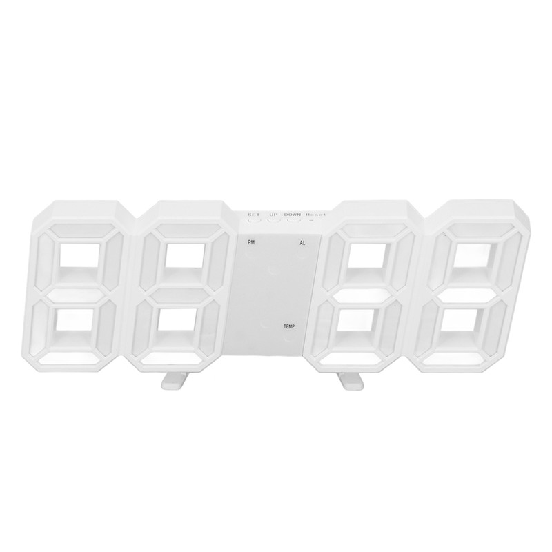 3D LED Digital Clock Time Date Temperature Display Voice Control