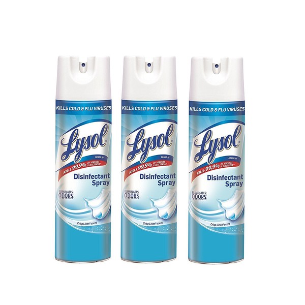 Lysol Disinfectant Spray, Crisp Linen, 57 Oz, Pack of 3