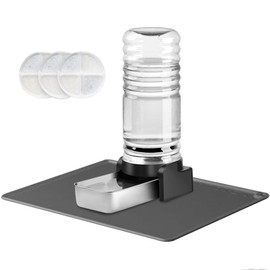 Marchul 1.9 Gallon Dog Water Dispenser, Automatic Dog Water Dispenser with Placemat and Stainless Steel Bowl, Large Gravity Pet Bowl for Dogs Medium to Large (3 Filters) 7.2L