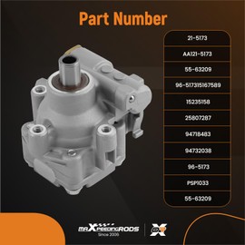 maXpeedingrods Power Steering Pump for Hummer H3 3.5L 2006，3.7L 200,7-2009, Replace 21-5173, AA121-5173, 55-63209
