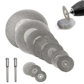 Round Hole Mini Diamond Cutters Set of 10 Diamond Mini Cutters Diamond Diameter 22mm 10pcs Diamond Cutting Disc Diamond Bit Blade Set for Mini Router/Router/Router/Router Micro Grinder High Grade Long Life