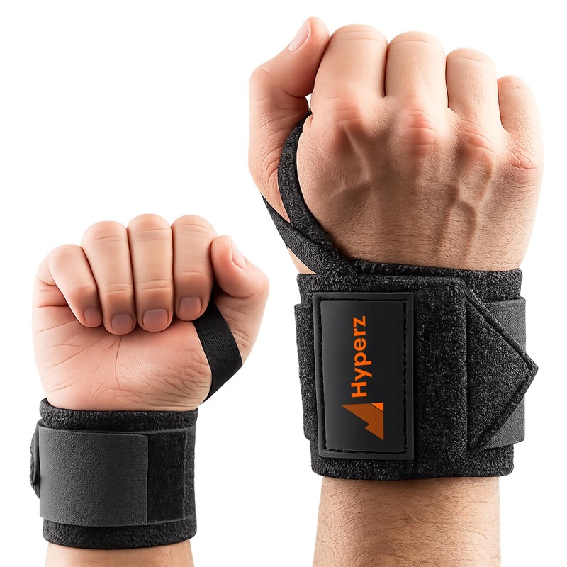 Hyperz - Muñequeras Deportivas para Gym, Par de 18 Pulgadas