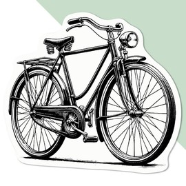 Medium 100mm 'Classic Vintage Bicycle' Permanent Sticker Decal for Cars/Windows/Bins/Walls etc (DW00114409)