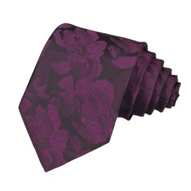Men's Big Boys Silk Ties Skinny Dark Purple Formal Business Necktie Collections