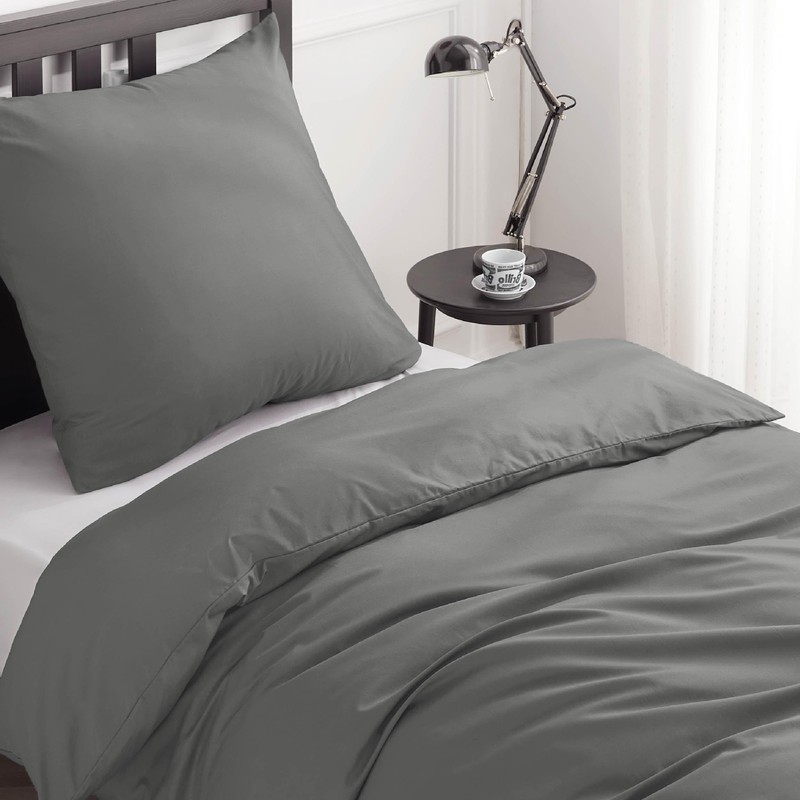Bedsure Cotton Bed Linen 135 x 200 cm, Grey Bed